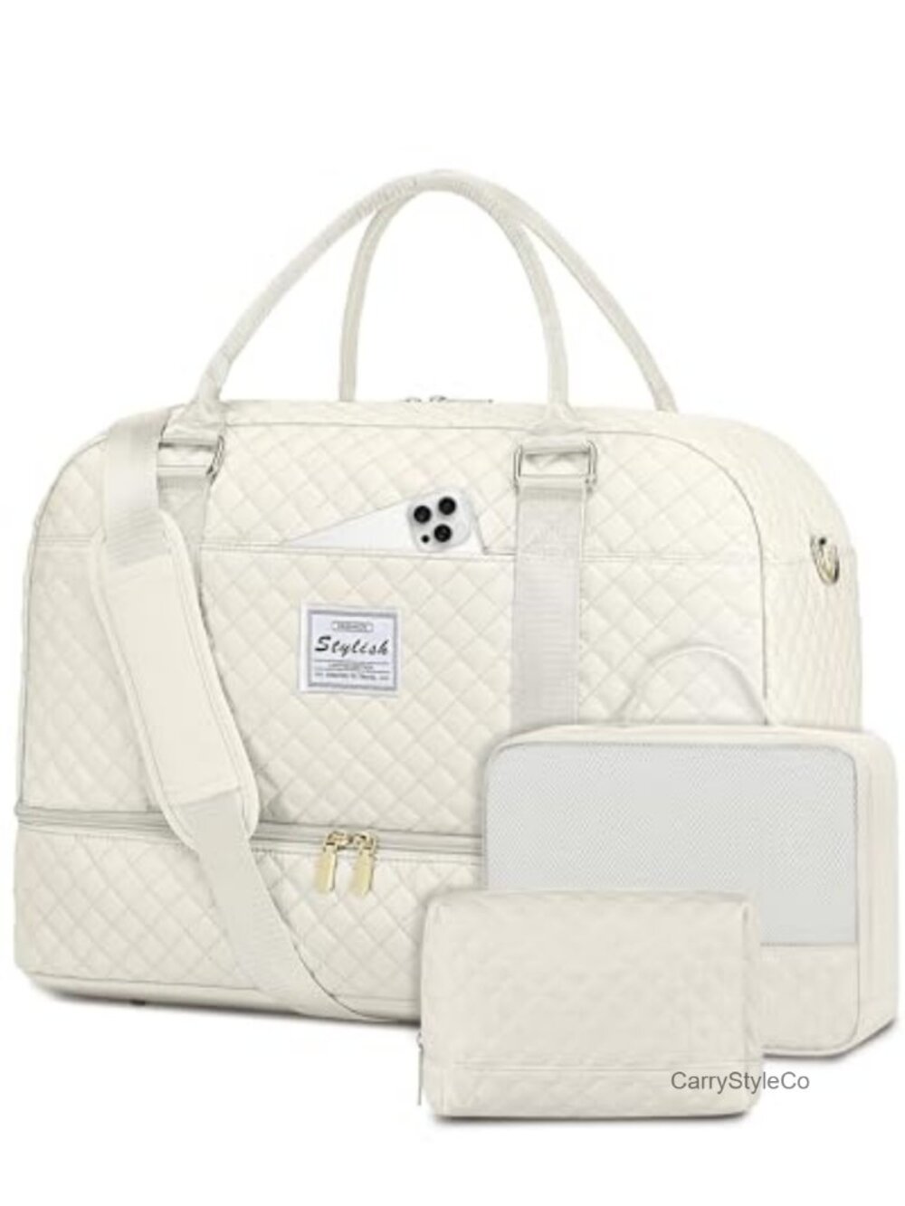 Travel Duffle Weekender Bag with Shoe Compartment, Carry On, Toiletry Bag